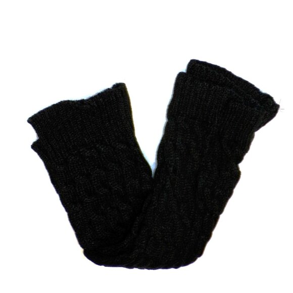 Leg Warmers Black Cable Knit NEW - Picture 5 of 5